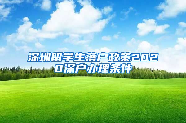 深圳留学生落户政策2020深户办理条件