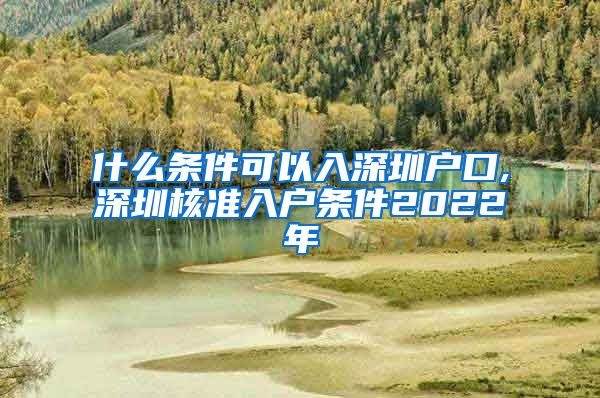 什么条件可以入深圳户口,深圳核准入户条件2022年