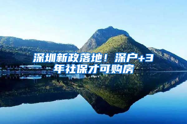 深圳新政落地！深户+3年社保才可购房