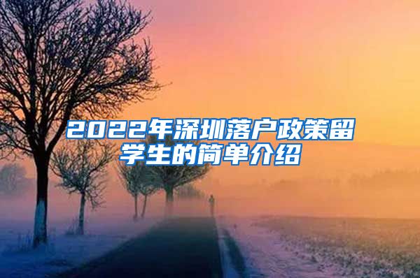 2022年深圳落户政策留学生的简单介绍