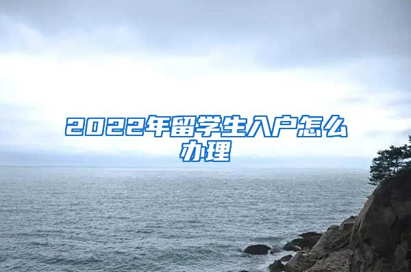 2022年留学生入户怎么办理