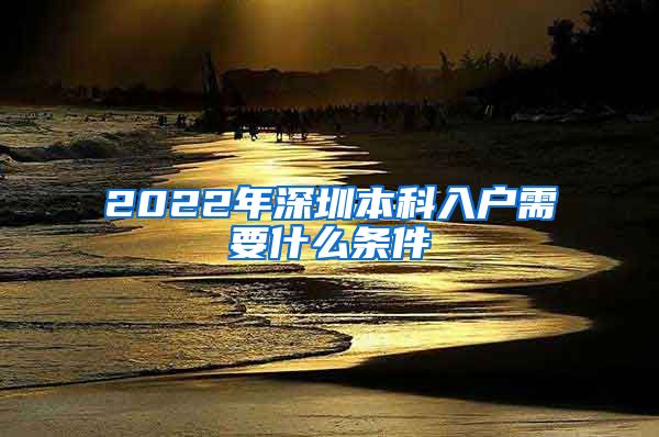 2022年深圳本科入户需要什么条件