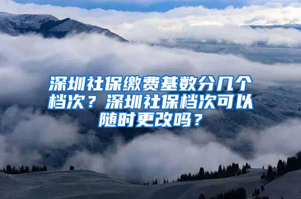 深圳社保缴费基数分几个档次？深圳社保档次可以随时更改吗？