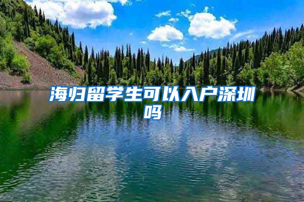 海归留学生可以入户深圳吗