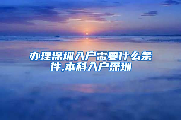 办理深圳入户需要什么条件,本科入户深圳