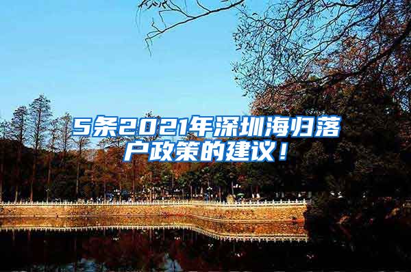 5条2021年深圳海归落户政策的建议！