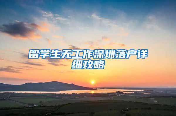 留学生无工作深圳落户详细攻略