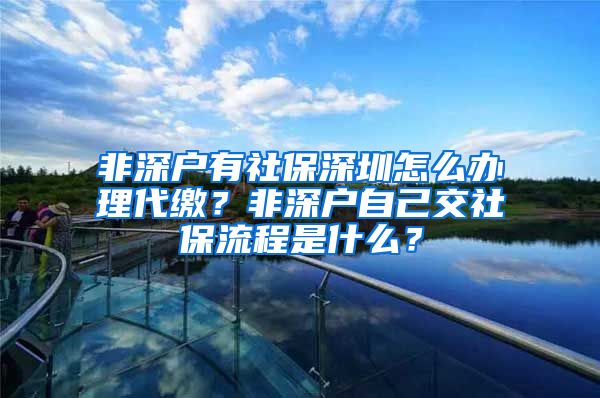 非深户有社保深圳怎么办理代缴？非深户自己交社保流程是什么？