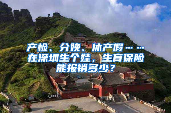 产检、分娩、休产假……在深圳生个娃，生育保险能报销多少？