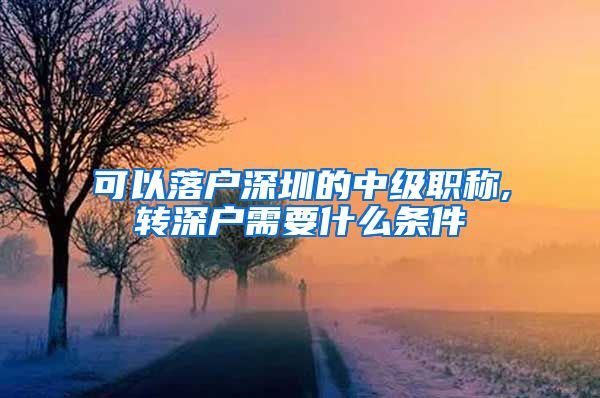 可以落户深圳的中级职称,转深户需要什么条件