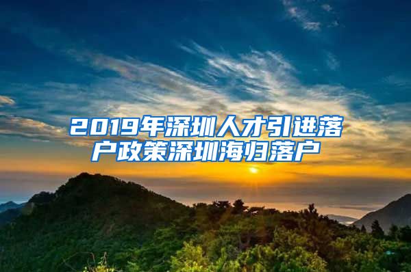 2019年深圳人才引进落户政策深圳海归落户