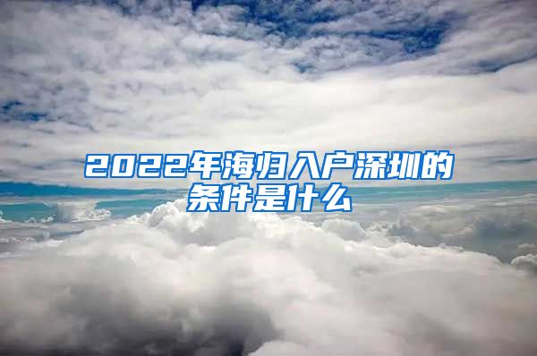 2022年海归入户深圳的条件是什么