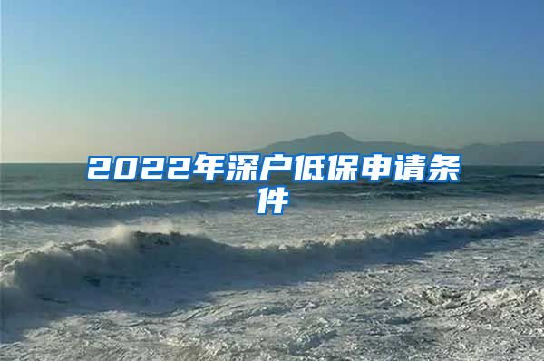 2022年深户低保申请条件