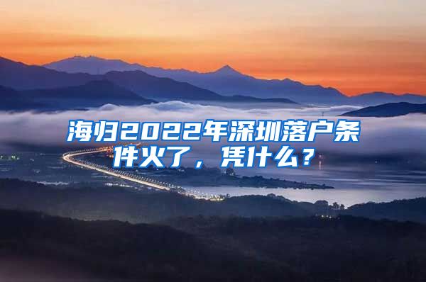 海归2022年深圳落户条件火了，凭什么？