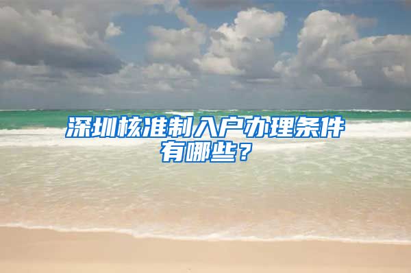 深圳核准制入户办理条件有哪些？