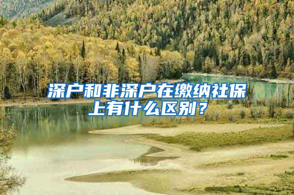 深户和非深户在缴纳社保上有什么区别？