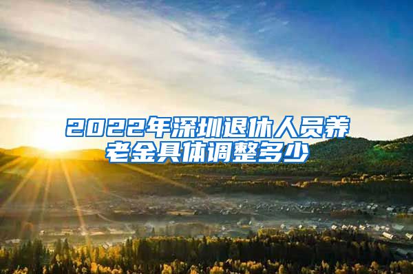 2022年深圳退休人员养老金具体调整多少