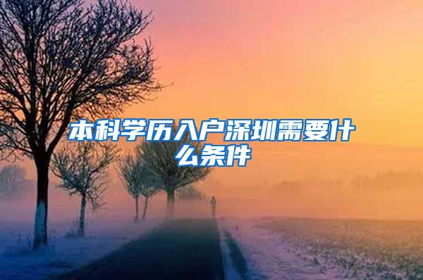 本科学历入户深圳需要什么条件