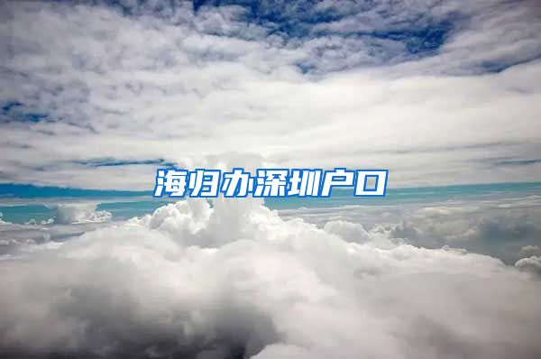 海归办深圳户口