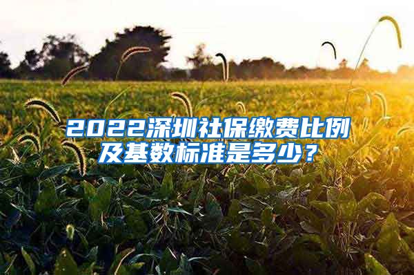 2022深圳社保缴费比例及基数标准是多少？