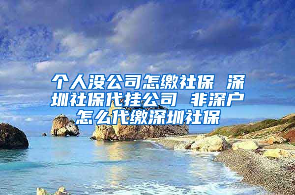 个人没公司怎缴社保 深圳社保代挂公司 非深户怎么代缴深圳社保