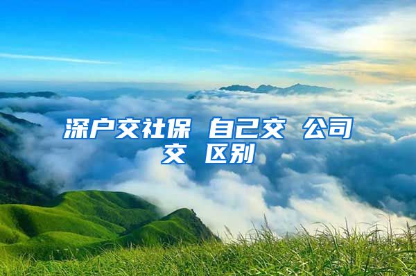 深户交社保 自己交 公司交 区别