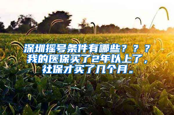 深圳摇号条件有哪些？？？我的医保买了2年以上了，社保才买了几个月。