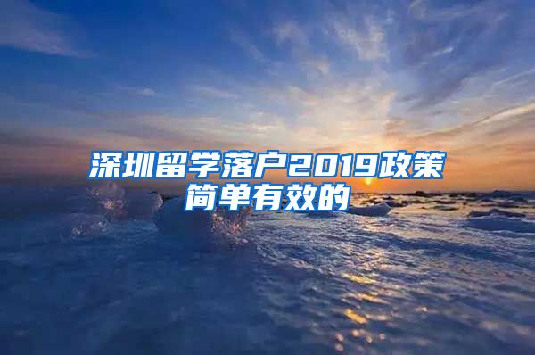 深圳留学落户2019政策简单有效的