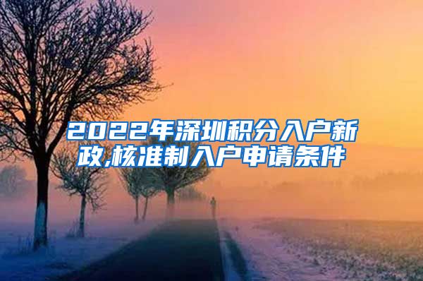 2022年深圳积分入户新政,核准制入户申请条件