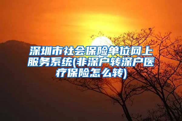 深圳市社会保险单位网上服务系统(非深户转深户医疗保险怎么转)