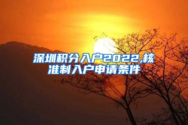 深圳积分入户2022,核准制入户申请条件