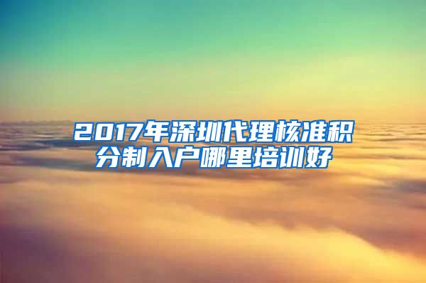 2017年深圳代理核准积分制入户哪里培训好