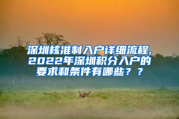 深圳核准制入户详细流程,2022年深圳积分入户的要求和条件有哪些？？