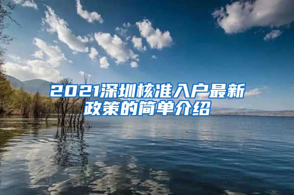 2021深圳核准入户最新政策的简单介绍