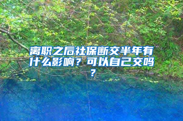 离职之后社保断交半年有什么影响？可以自己交吗？