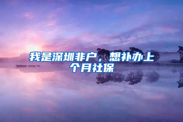 我是深圳非户，想补办上个月社保