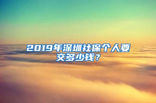 2019年深圳社保个人要交多少钱？