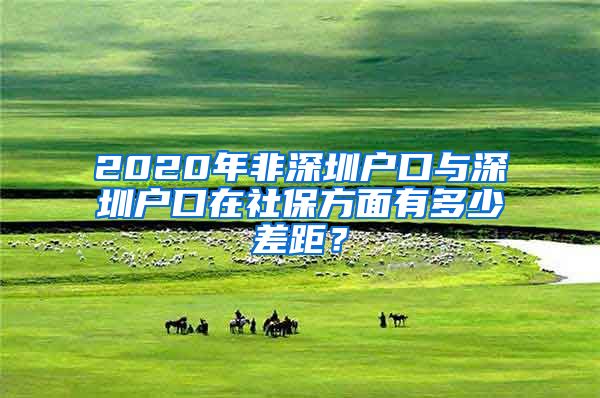 2020年非深圳户口与深圳户口在社保方面有多少差距？