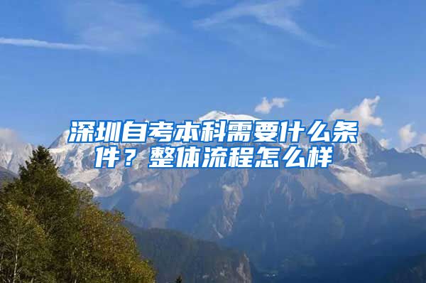 深圳自考本科需要什么条件？整体流程怎么样