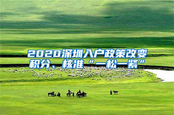 2020深圳入户政策改变积分、核准“一松一紧”