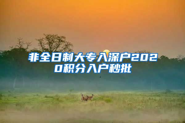 非全日制大专入深户2020积分入户秒批