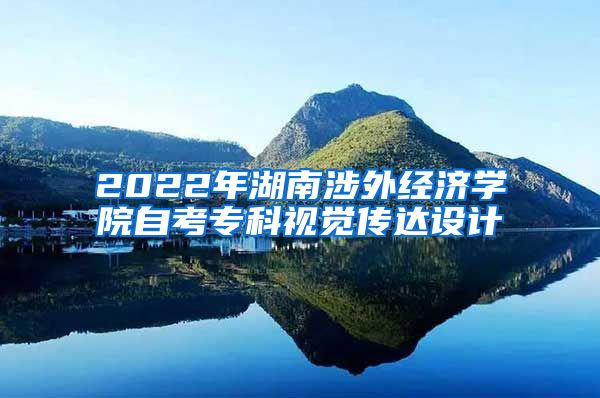 2022年湖南涉外经济学院自考专科视觉传达设计