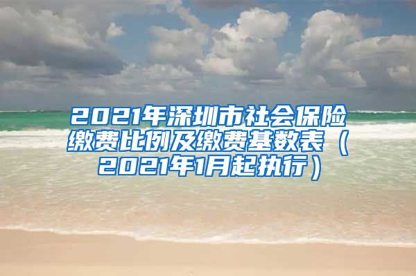 2021年深圳市社会保险缴费比例及缴费基数表（2021年1月起执行）