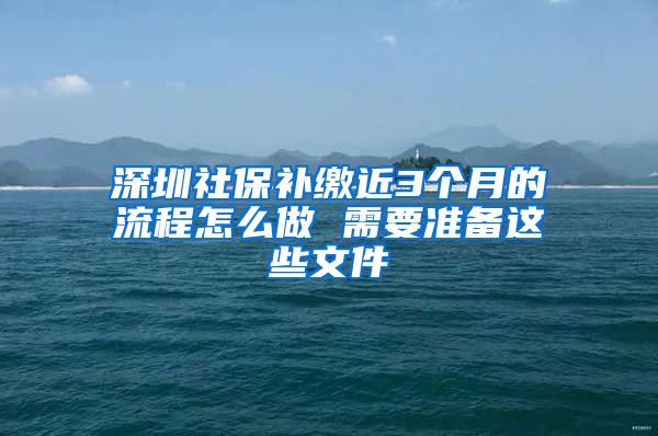 深圳社保补缴近3个月的流程怎么做 需要准备这些文件