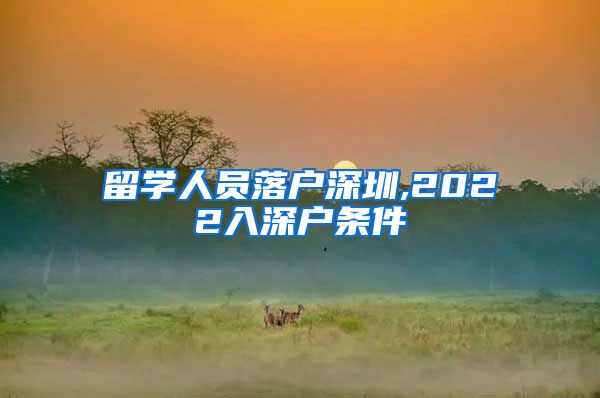 留学人员落户深圳,2022入深户条件