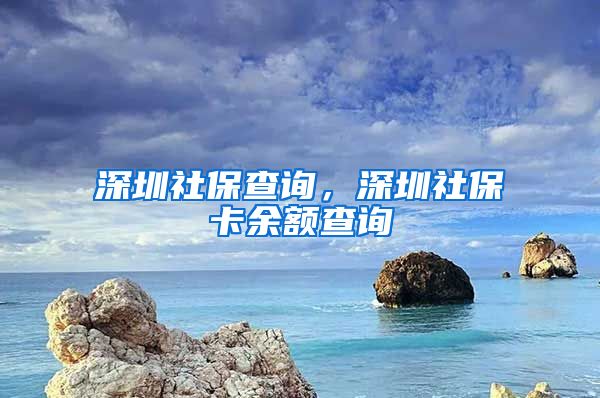 深圳社保查询，深圳社保卡余额查询