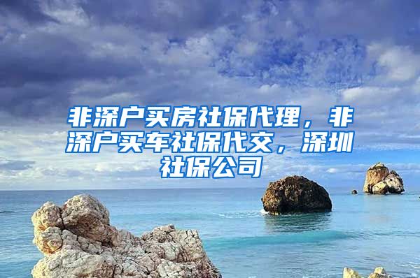 非深户买房社保代理，非深户买车社保代交，深圳社保公司