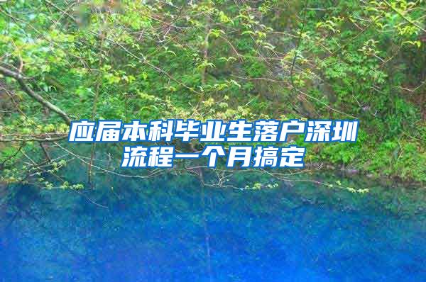 应届本科毕业生落户深圳流程一个月搞定