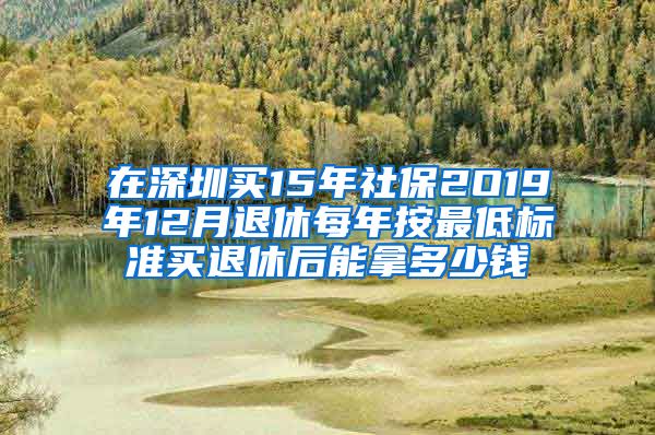 在深圳买15年社保2O19年12月退休每年按最低标准买退休后能拿多少钱