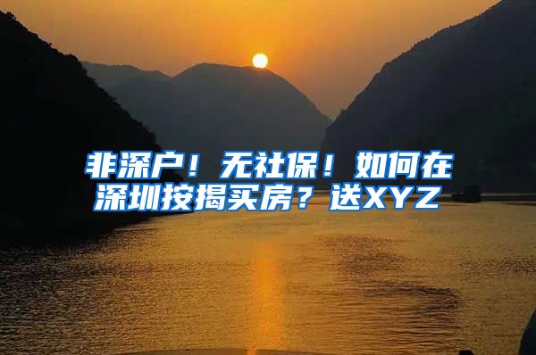 非深户！无社保！如何在深圳按揭买房？送XYZ